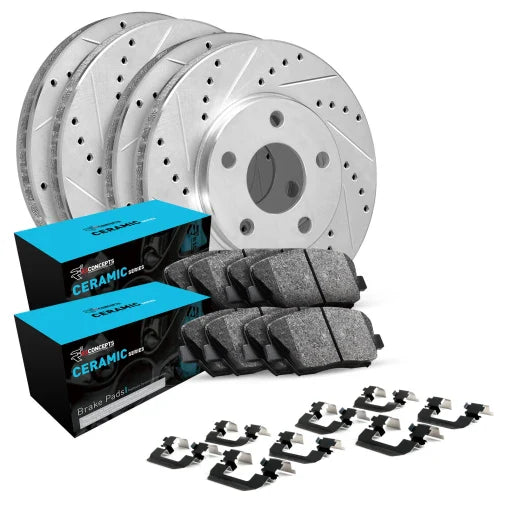 R1 Concepts - Drilled and Slotted Brake Kit w/ Ceramic Pads || E9x