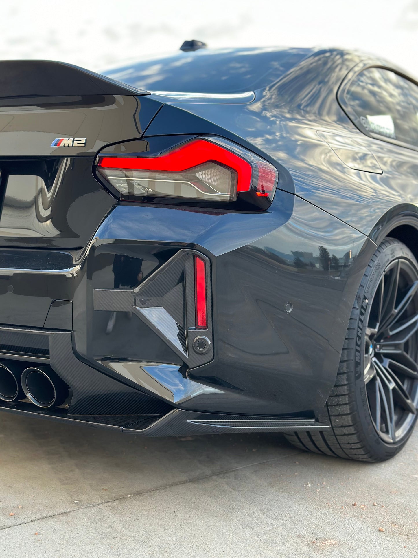 G82 M2 SQ Carbon Fiber Rear Bumper Trim